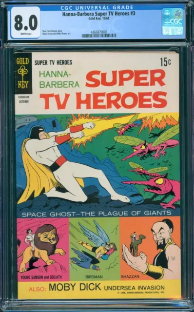 HANNA-BARBERA SUPER TV HEROES #3 CGC 8.0 WP 2nd SPACE GHOST GOLD KEY COMICS 1968