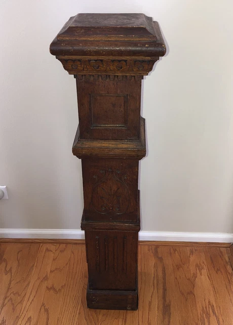 42” Antique vintage Newel Post, Craftsman Design Salvage, Carved detailed
