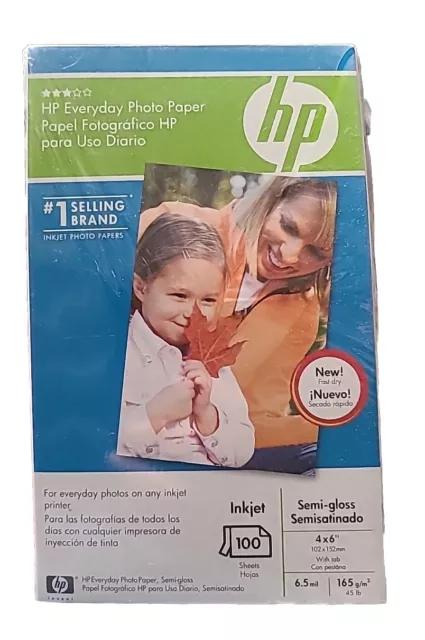 HP Everyday Photo Paper Semi-Gloss -  100 Sheets - 4" x 6"