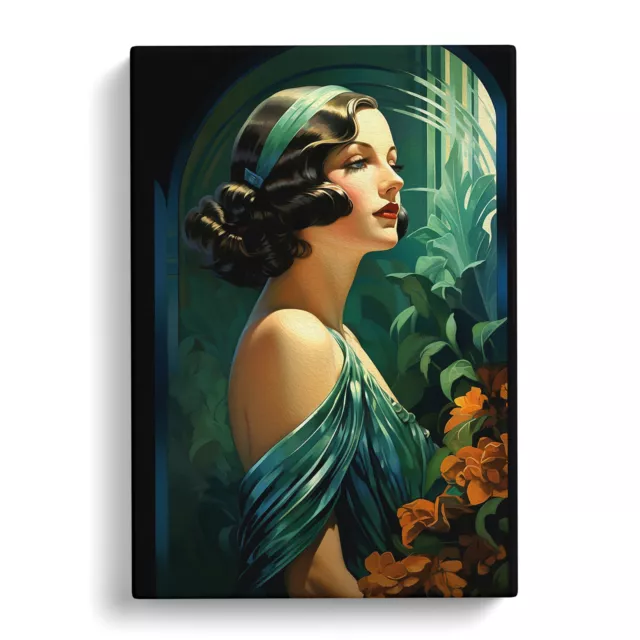 Art Deco Woman Classicism Canvas Wall Art Print Framed Picture Decor Living Room