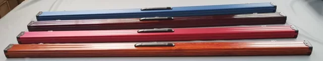 LUXURY ROSETTA 62" ALUMINIUM SNOOKER POOL SHALO 1 PIECE CUE CASE Blue Wood Red