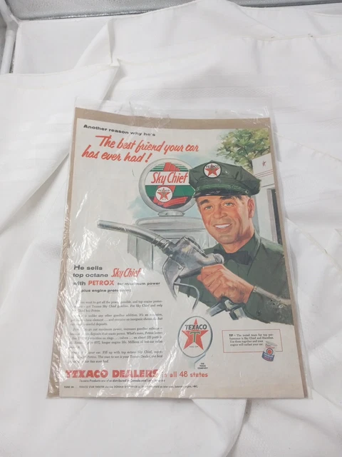 1955 Texaco Dealers Sky Chief Gasoline Best Friend Your Car Ever Had Print Ad