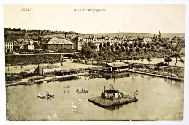 Ak. Döbeln - Blick auf Bürgergarten, 1910 frankiert