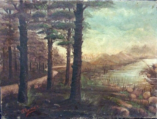 Huile sur toile paysage fin XVIII début XIXe signée J Romeo France