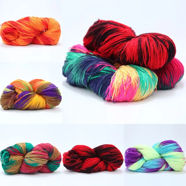 50g Gradient Color Crochet Yarn Soft Cotton Wool Hand Knitting Yarns DIY Craft