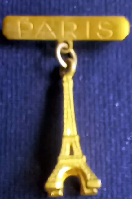 Vintage FRENCH Brooch PARIS FRANCE Eiffel Tower Tourist Souvenir