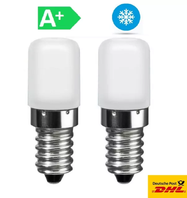 2x LED Kühlschrankbirne E14 Kühlschranklampe Leuchtmittel warm-weiß 1,5W-15W ✅A+