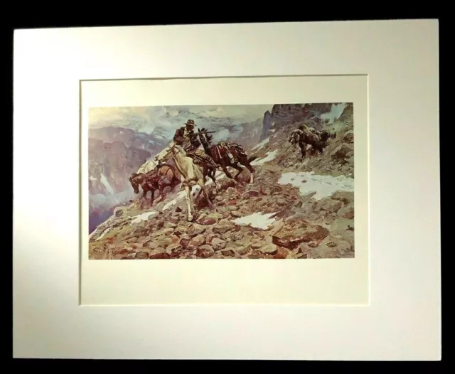 Charles M Russell "Crippled But Still Coming" 11 x 14 Matted Western Print