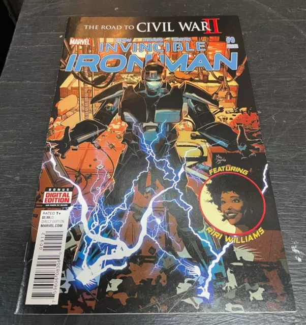 Invincible Iron Man #9, 2nd Print, 2016 Marvel Comics.  1st Riri Williams.
