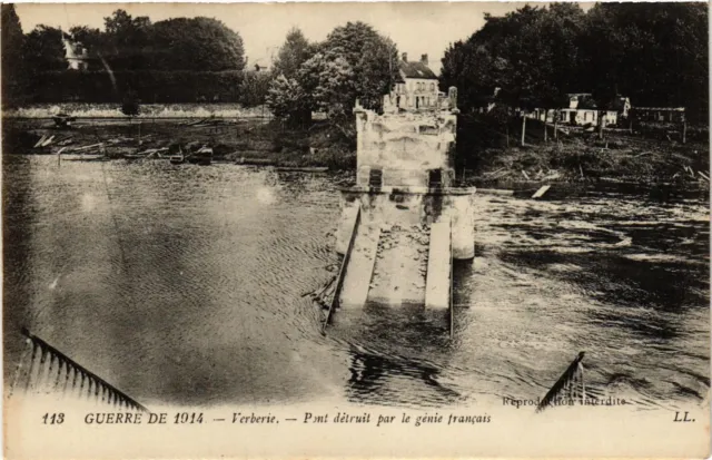 CPA Militaire, Verberie - Pont detruit par le genie francais (277830)