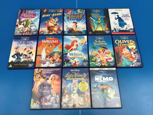 DISNEY Lot 13 DVD HERCULES NEMO THE LITTLE MERMAID LADY AND THE TRAMP. Anglais