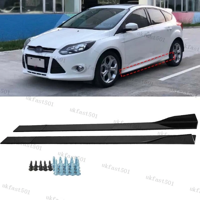 78.7& GLOSS BLACK For Ford Fusion Focus RS ST Side Skirts Extension
