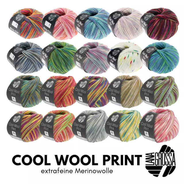 Lana Grossa COOL WOOL PRINT 50 g pflegeleichtes Merino-Strickgarn 160 m