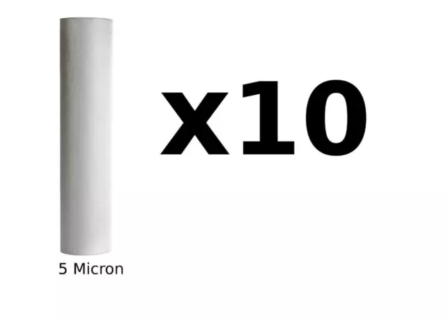 10 x New 5 micron sediment cartridge filter standard size 10" Reverse osmosis