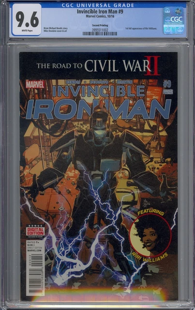 Invincible Iron Man #9 Cgc 9.6 1St Riri Williams 2Nd Second Printing