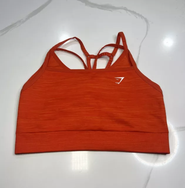 Gymshark Sports Bra Womens Size M Orange Adapt Fleck Seamless