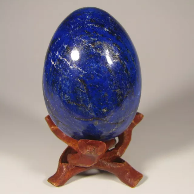 2.5" LAPIS LAZULI Egg Gemstone Sphere w/ Stand - Afghanistan