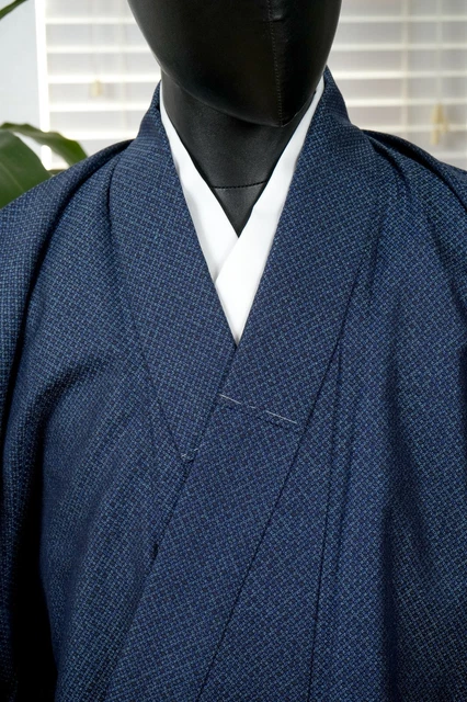 Dear Vanilla Japanese Silk Kimono Men's Robe Gown Authentic Japan Vintage Mint 3