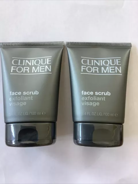 2x Clinique For Men Face Scrub Exfoliant Visage ~ 3.4 oz / 100 ml, NWOB