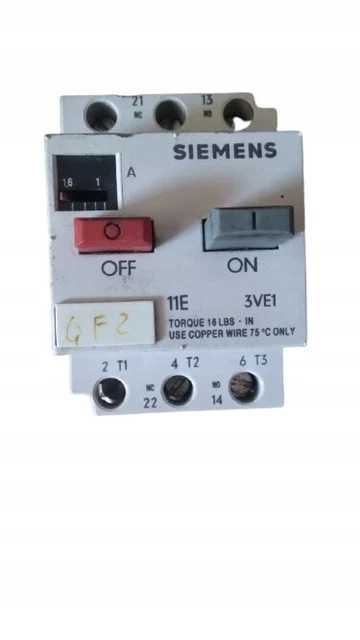 Motor circuit breaker SIEMENS 3VE1010-2G 1-1.6A /#Z L1UK 9456