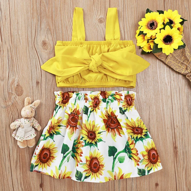 Top estivi senza maniche per bambini bambini bambini bambini + abiti gonna floreale vestiti