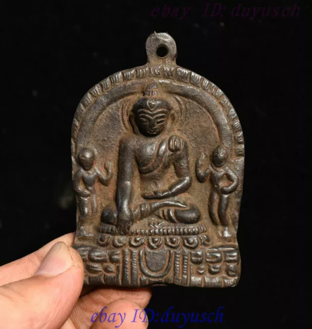 Old Tibetan Buddhism Bronze Sakyamuni Shakyamuni Buddha Statue Amulet Pendant