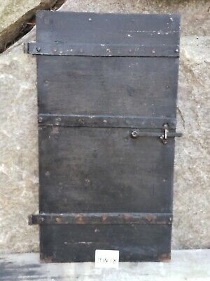 Antique Metal Clad Small Door Strap Hinges Lift Latch Hand Planed 11