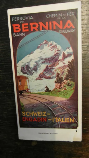 altes Reiseprospekt Bernina Bahn /Schweiz Engadin Italien