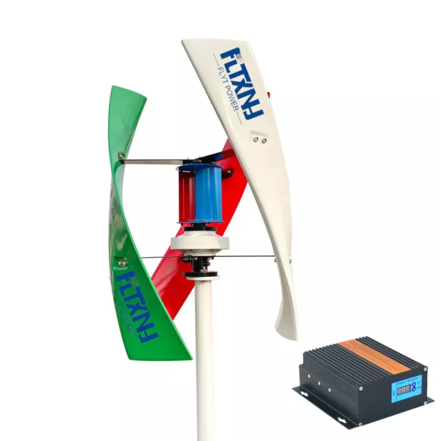 800W 12V 24V 48V Aerogenerador Vertical Generador Eólico Turbina Eólica con Regulador