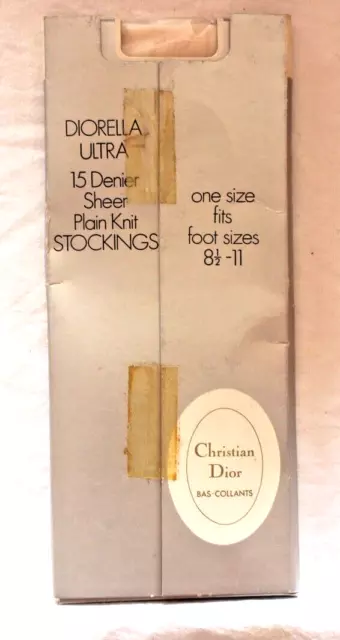 Calze cosmetiche vintage Christian Dior Diorella ultra nylon 15 den taglia unica 2