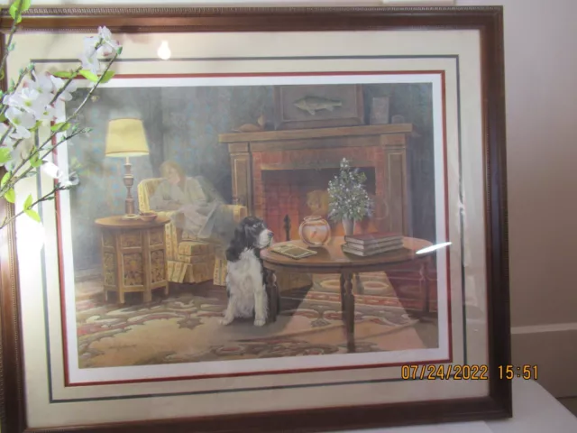 Cat Napping by James Lumbers Artist Signed and Stamp of Authenticity Framed &Mat