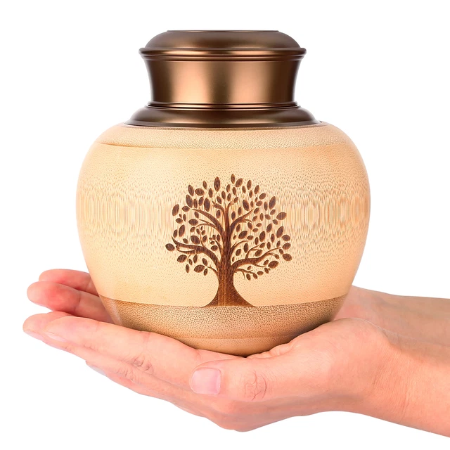 Small keepsake urn made of bamboo,small cremation urn for human pet ashes