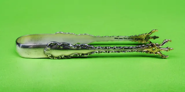Louis XV By Whiting Sterling Silver Sugar Tongs & Gold Washed At The Claw.