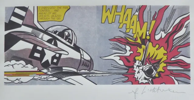 Roy Lichtenstein Whaam Matted Art Print Plate Signed Airplane Pop Art