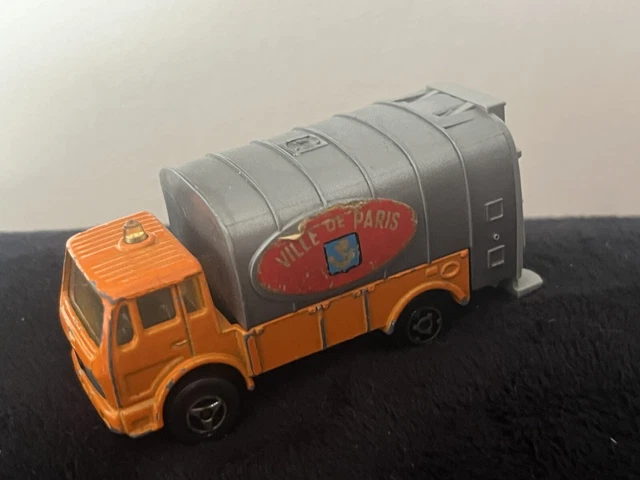 Camion Poubelle Majorette 1/35 Vintage - Fonctionnel, Modèle Hippopotame, France, Occasion Rare