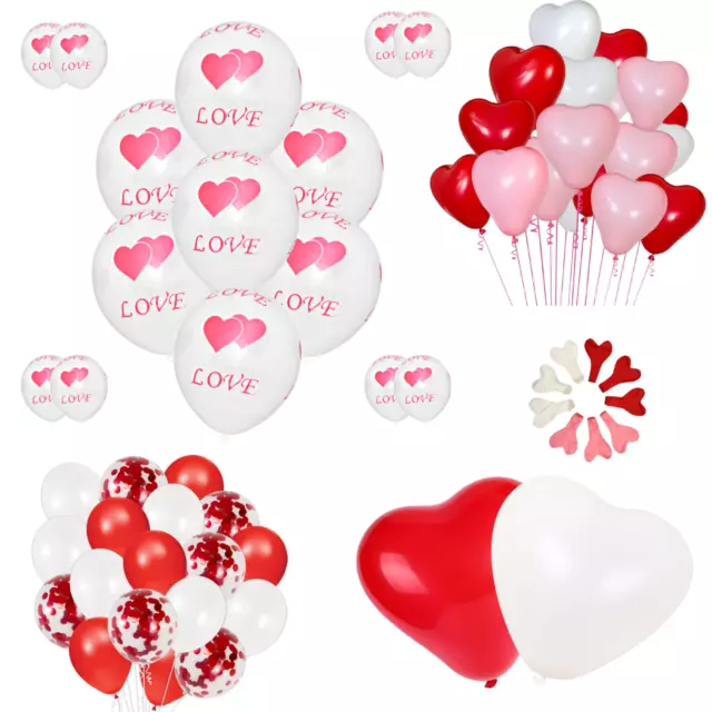 100 Amor Forma Corazón Globos Fiesta Boda Romántico Baloon Cumpleaños Adornos