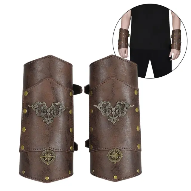 2 pièces protège-bras gothiques brassards à boucle médiévale pour costume