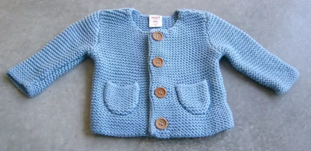 Seed Heritage Unisex Baby Cotton Blue Cardigan Sz Newborn -  3 Months (000)