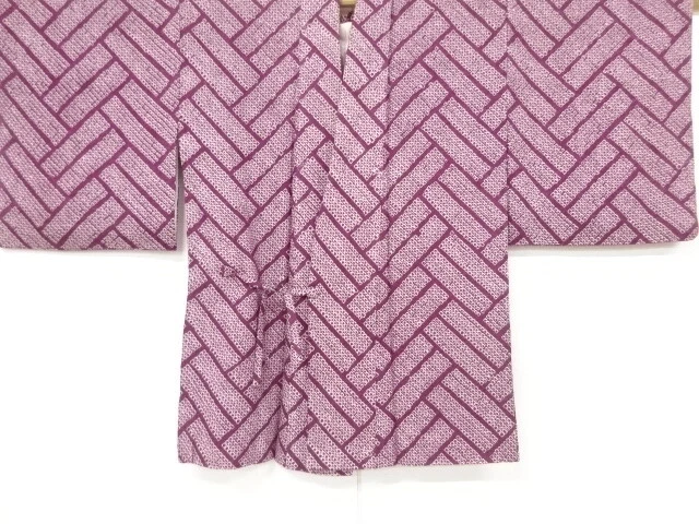 6650760: Japanese Kimono / Vintage Dochugi / All Shibori / Abstract Higaki Patte
