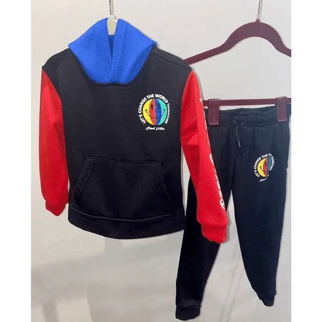 Toddler KidsGood Vibes Let’s Change The World Together Hoodie & Jogger Set