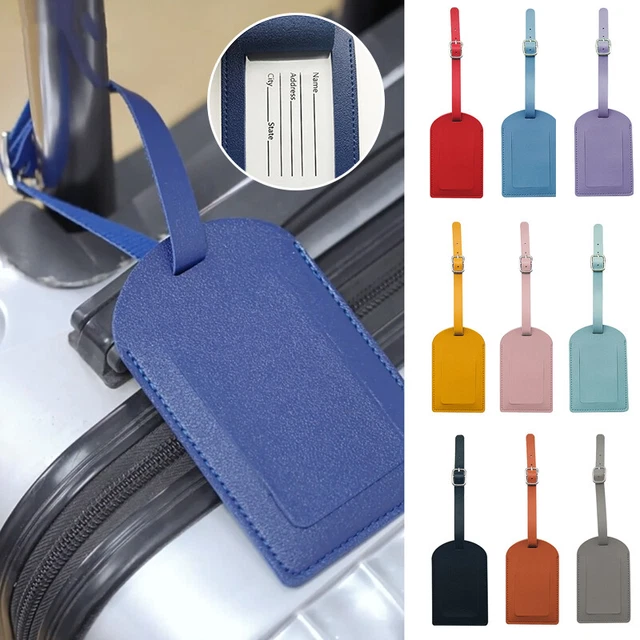 Travel Leather PU Luggage Tags Suitcase ID Card Name Label Baggage Address Tag#