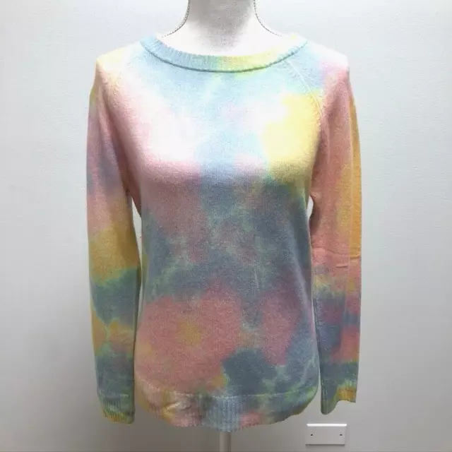 Autumn Cashmere Sweater Jumper Womens XS Pastel Tie Dye Knit Pullover