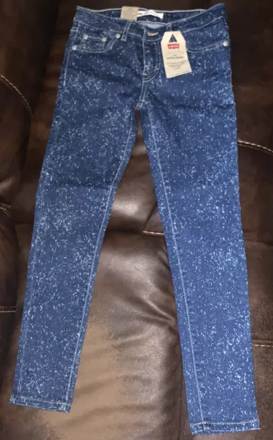NWT! New! Levi's 710 Super Skinny Girls Jeans Blue Speckled Size 10 Reg