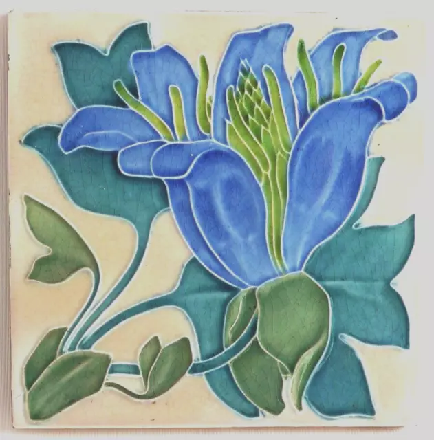 Original Antique Art Nouveau 6" x6" Tile Cleveland Tiles circa 1895