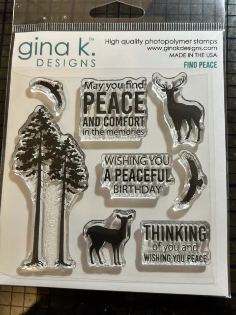 New Gina K Designs Find Peace Stamp Set 4"x4"