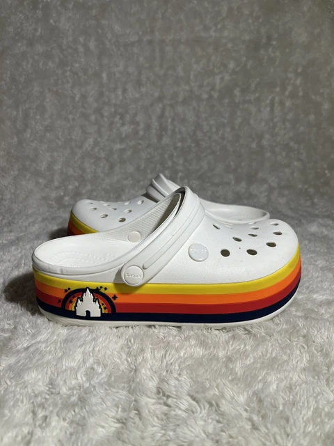 DISNEY PARKS CROCS Crocband Retro Rainbow Wear It Proud Platform