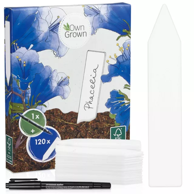 Plant Markers: 120 Plastic Plant Name Tags And Weatherproof Marker Pen  Plant