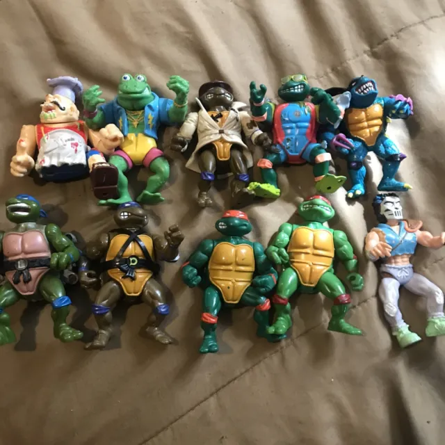 Teenage Mutant Ninja Turtles Vintage 1988/1990 TMNT LOT OF 10 Action Figures