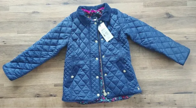 Joules Girl Newdale Quilted Jacket  - French Navy -  Age 9