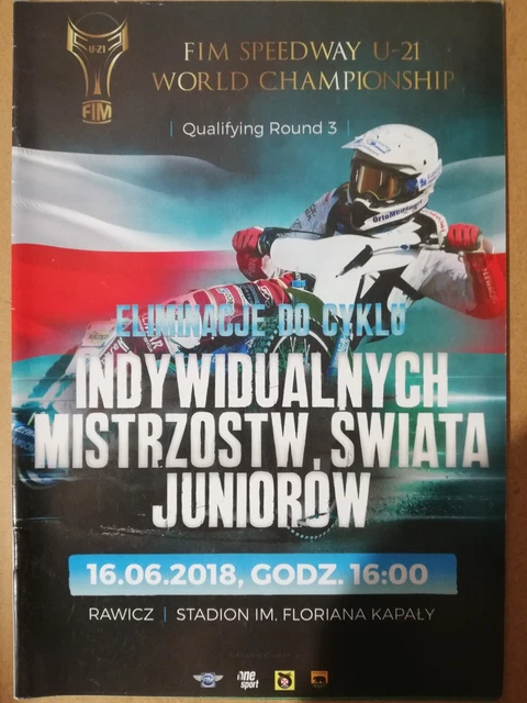 2018 FIM Speedway Under21 World Championship Qualifying Round 3 programme Rawicz